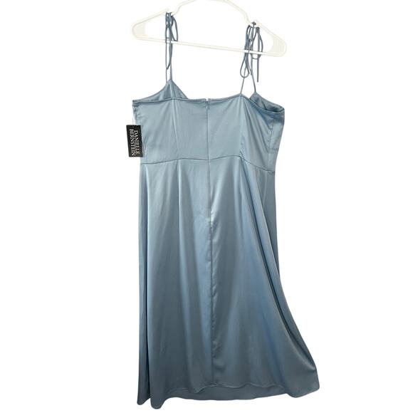 Danielle Bernstein NEW Blue Satin Slip Dress Size 12 90s - Picture 2 of 15